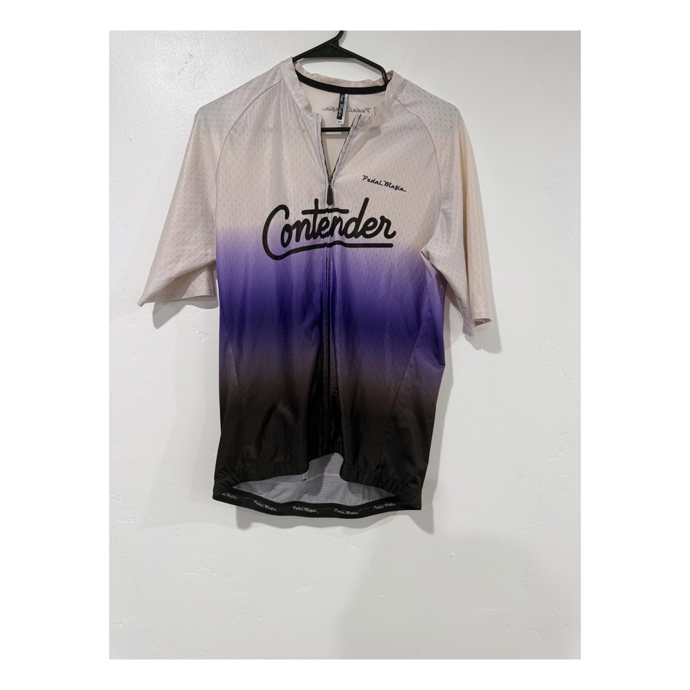 Pedal Mafia Contender Bicycles Cycling Jersey Mens XL Purple Black Gradient Fade